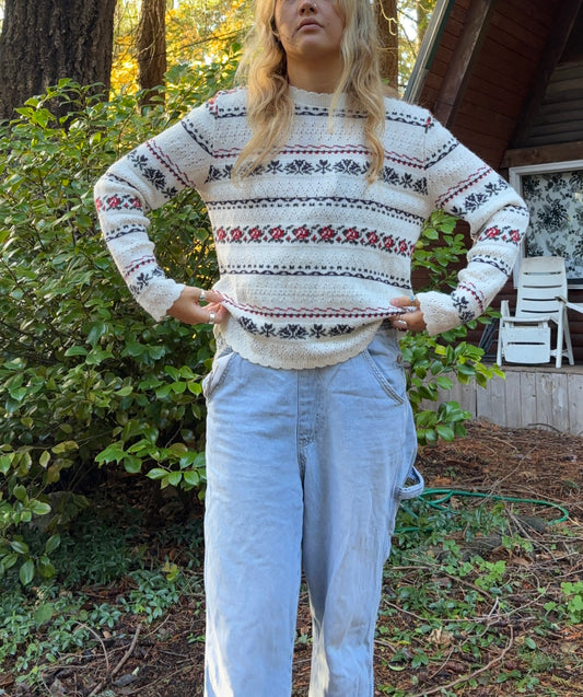 vintage traditions floral knit sweater