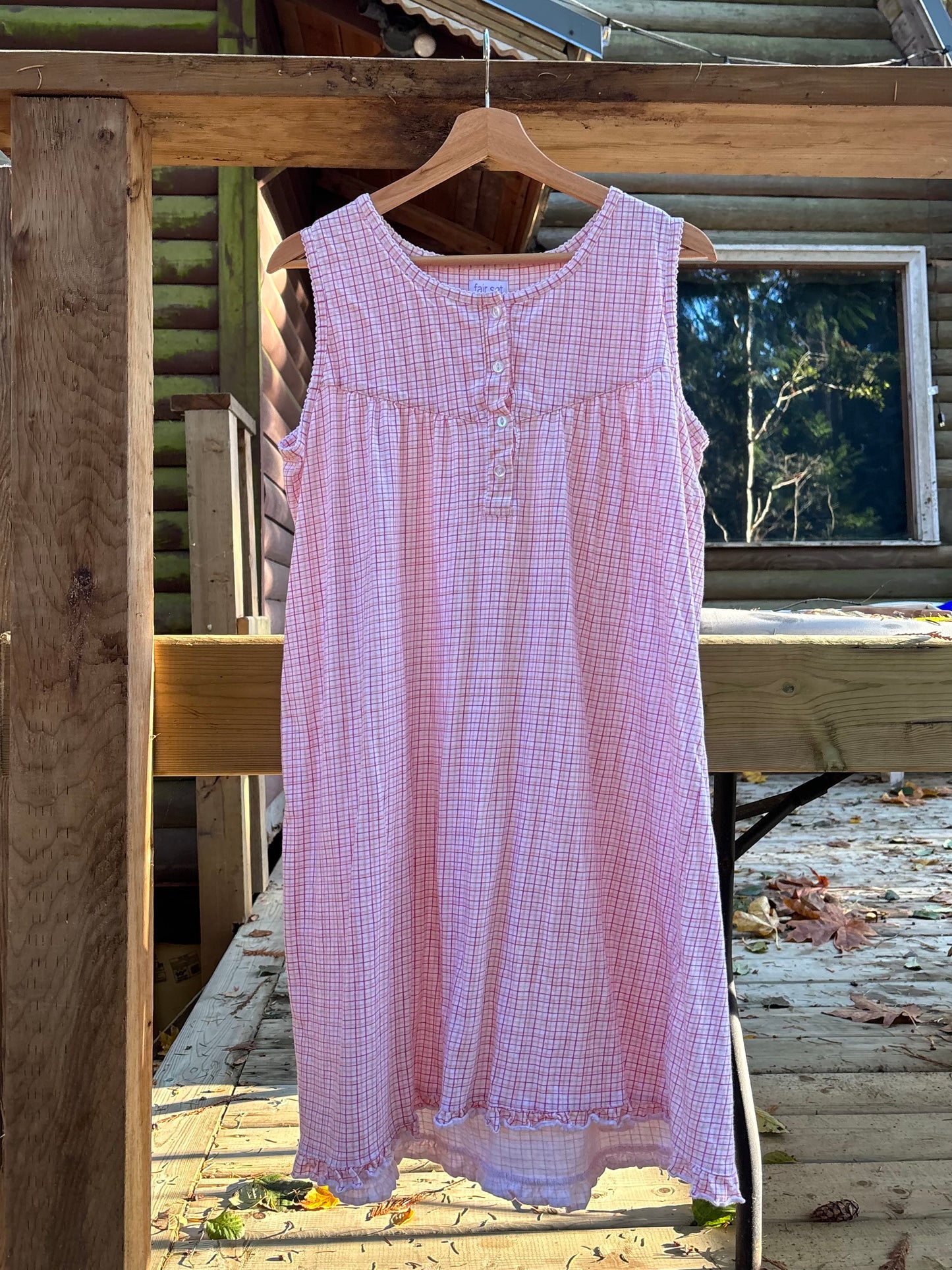 vintage fair set pink plaid dress